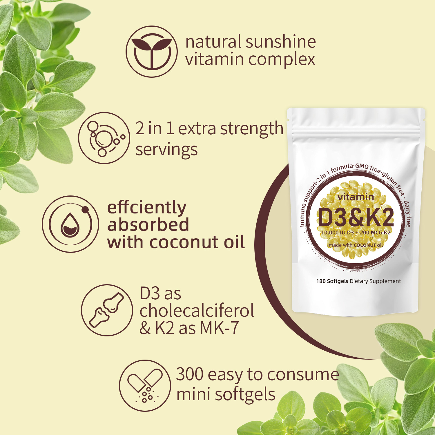 Vitamin D3 K2 Softgels - Vitam - Vitamin D3 K2 Drop recension och pris