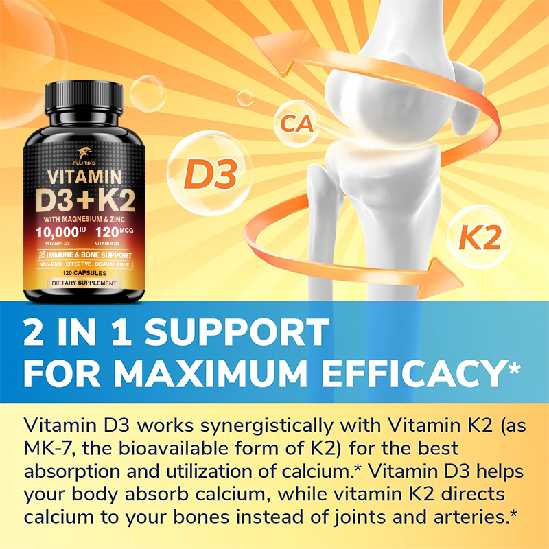 10000IU Vitamin D3 K2 Suppleme - Vitamin D3 K2 Drop recension och pris