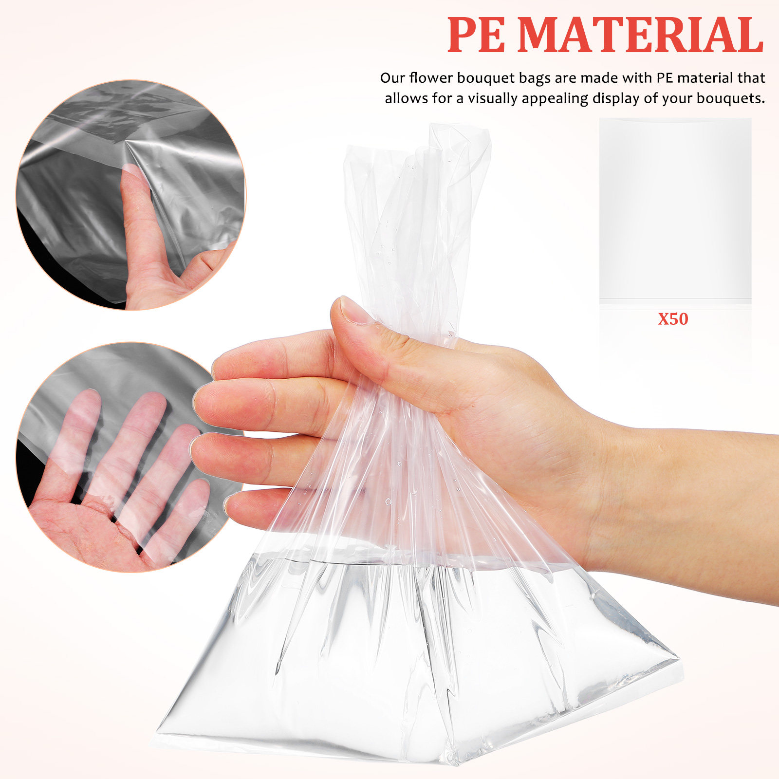 50pcs Flower Bags Plastic Fres - Nutrition & Fitness Hub recension och pris
