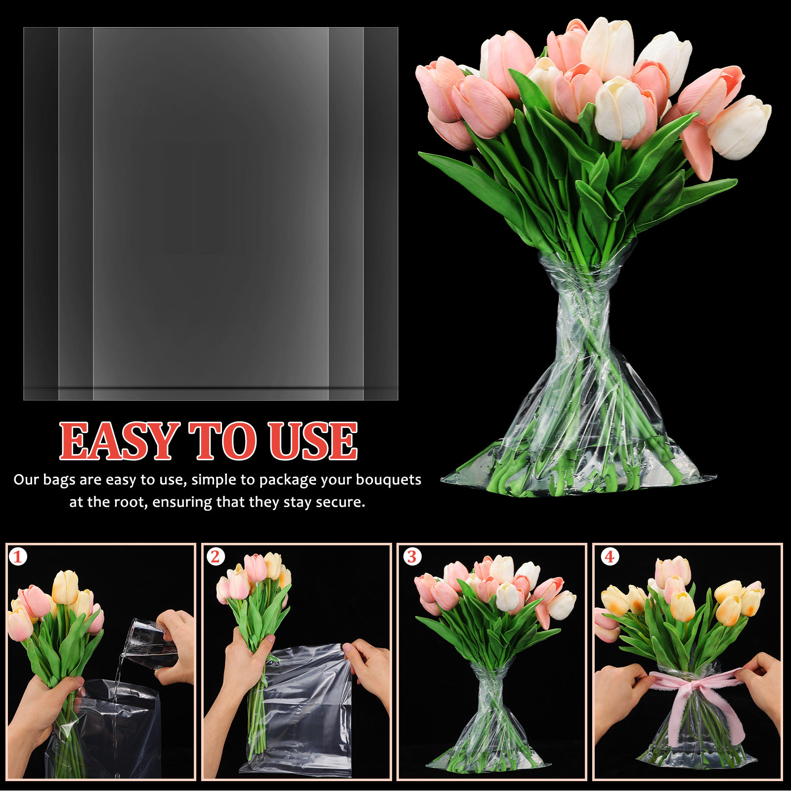 50pcs Flower Bags Plastic Fres - Nutrition & Fitness Hub recension och pris