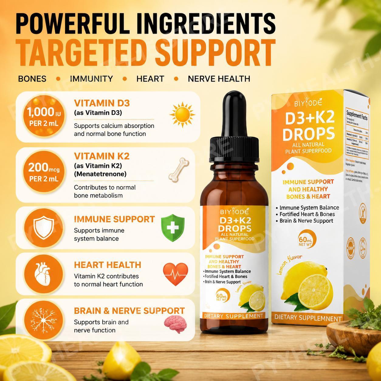 BIYODE Vitamin D3 K2 Liquid Dr - Vitamin D3 K2 Drop recension och pris