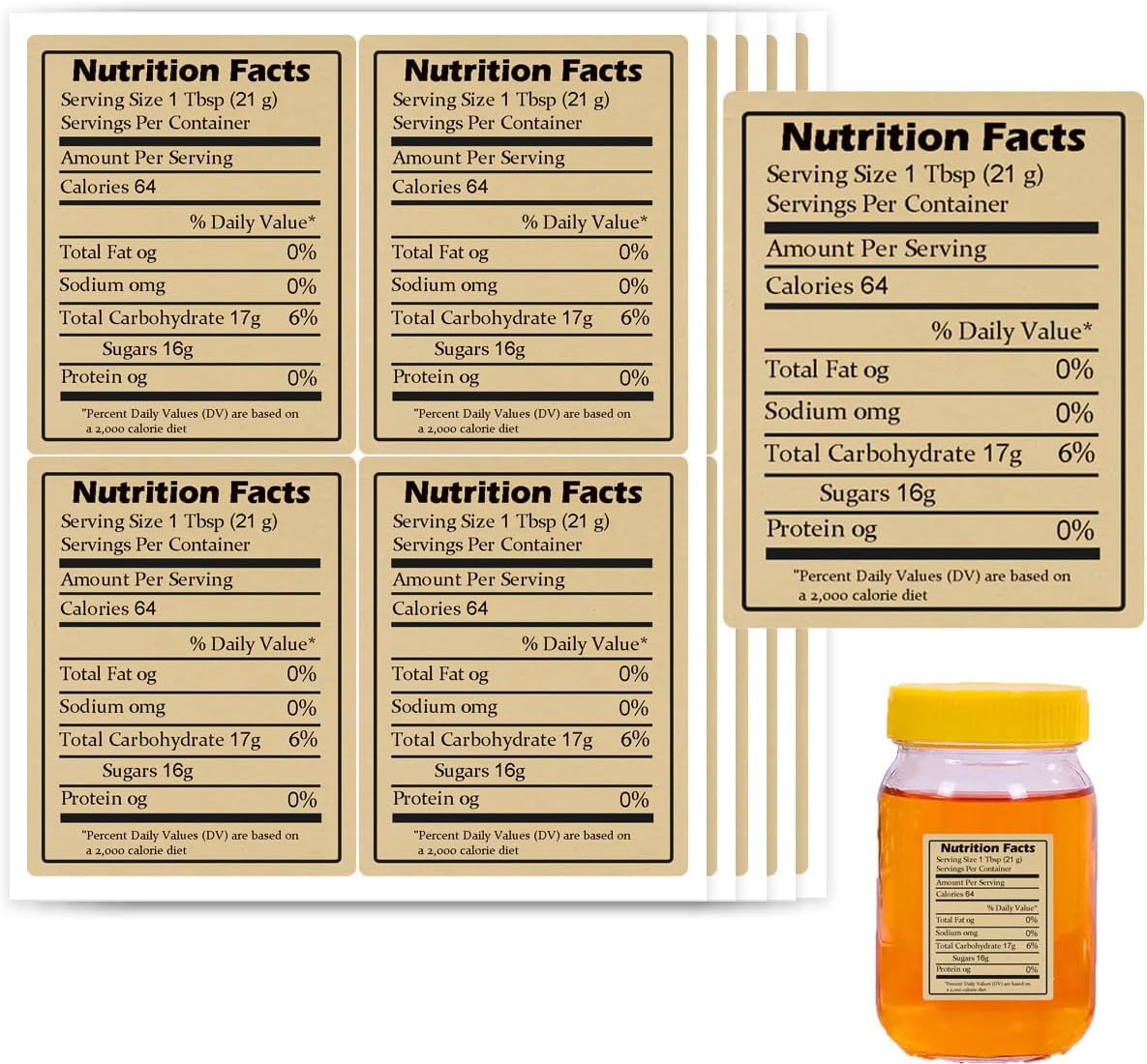 600pcs Self-Adhesive Kraft Nut - Nutrition & Fitness Hub recension och pris