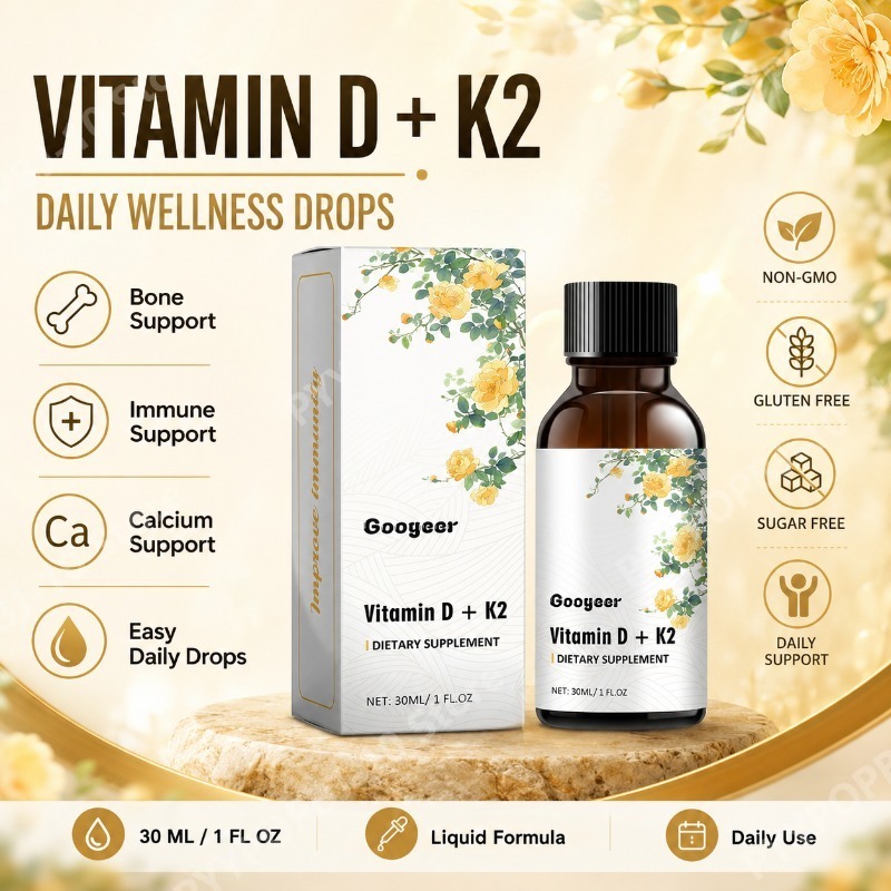 Googeer  Vitamin D3 K2 Liquid  - Vitamin D3 K2 Drop recension och pris