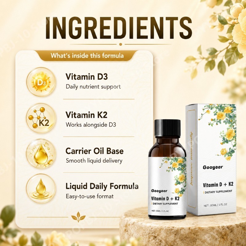 Googeer  Vitamin D3 K2 Liquid  - Vitamin D3 K2 Drop recension och pris