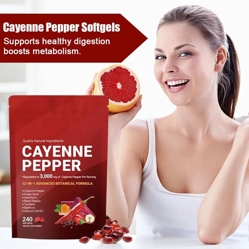 240 Softgels Cayenne Pepper Ca - Vitamin D3 K2 Drop recension och pris