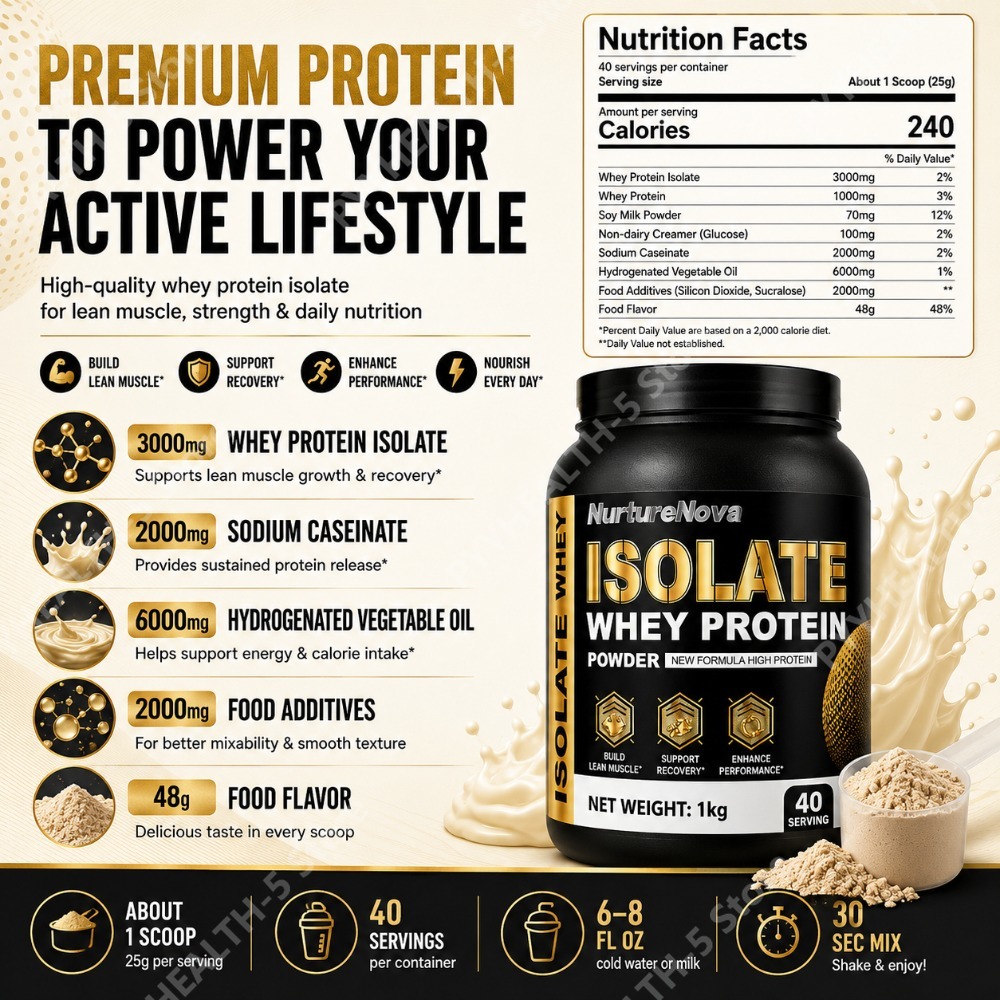 Isolate Whey Protein Powder 1k - Nutrition For Fitness And Sports recension och pris