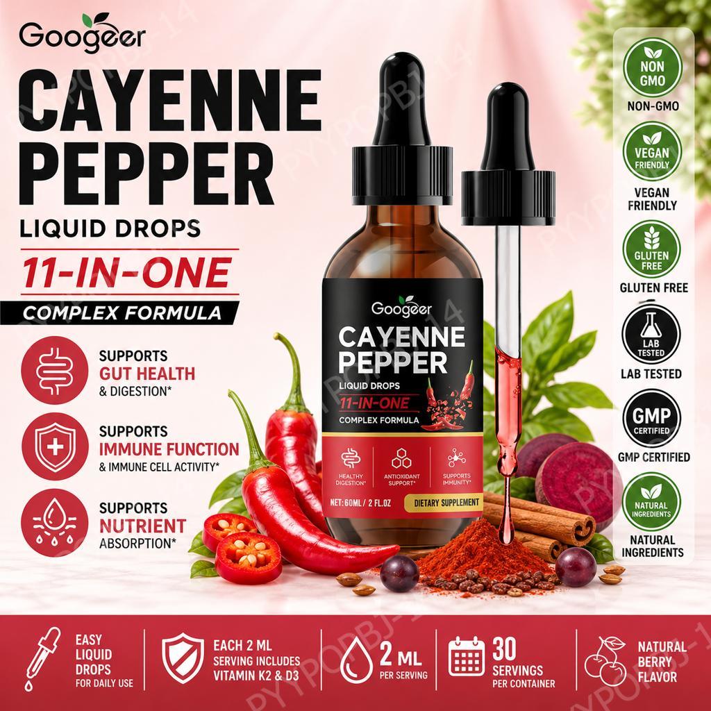 Googeer Cayenne Pepper Liquid  - Vitamin D3 K2 Drop recension och pris